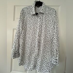 Women's Black and White Polka Dot Blouse